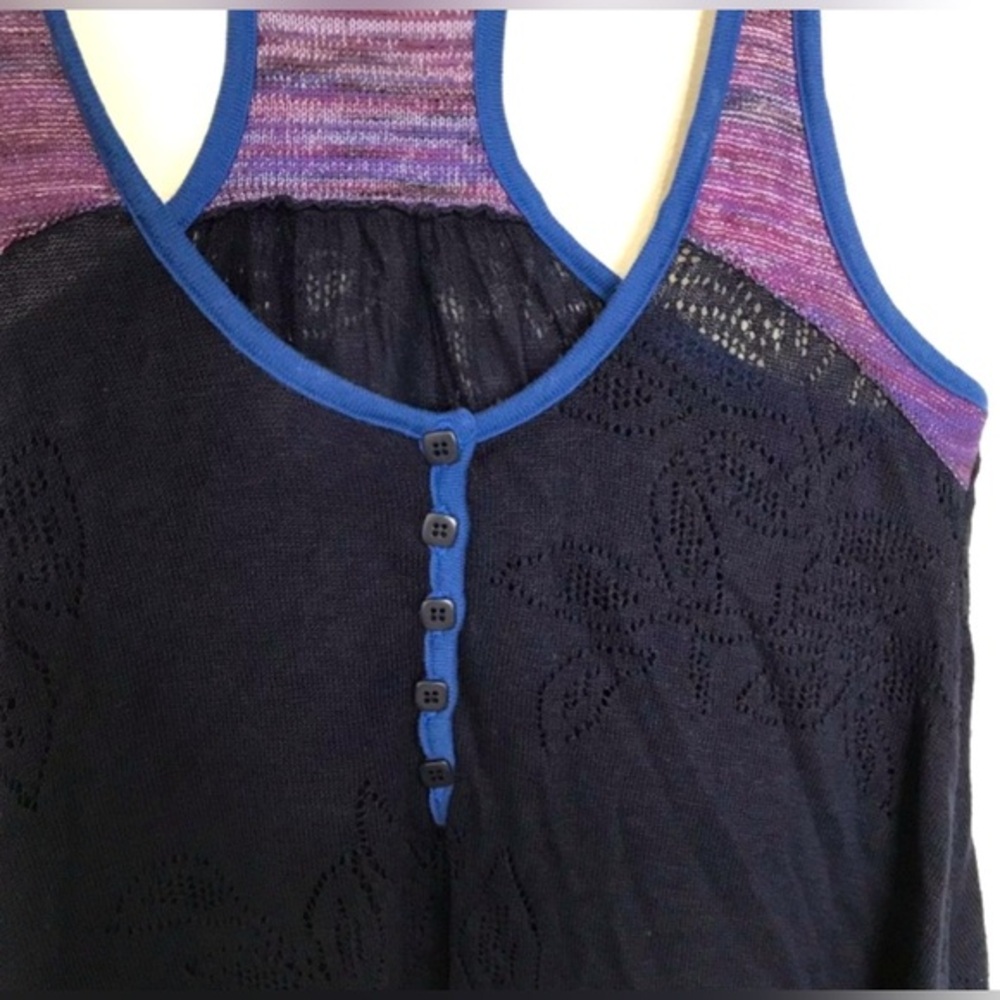 Free People Purple and Blue Tank Top